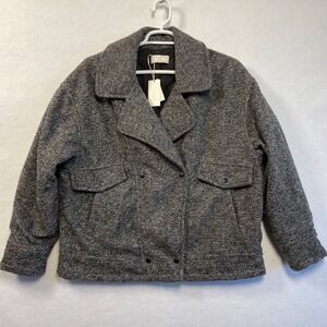 NWT Z Supply‎ Ari Herringbone Coat Charcoal Heather Gray Womens Size Large